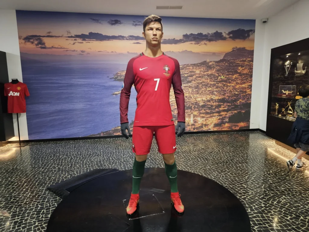 Cruising with Danny and Peter, Holland America Line, Nieuw Statendam, Funchal, Madeira. Portugal, History Adventure | A vibrant collage capturing a day in Funchal, Madeira: a sleek trike navigates winding roads with lush green hills in the background; the panoramic view from Pico dos Barcelos showcases Funchal Bay and the Desertas Islands under a clear sky; Cascata dos Anjos waterfall cascades from cliffs onto a road, surrounded by verdant greenery; Praia da Madalena do Mar’s pebbled beach and black volcanic sand meet gentle waves with towering cliffs above; the misty Valley of the Nuns nestles between rugged mountains, dotted with stone houses and chestnut groves; Cabo Girão’s glass-bottomed skywalk reveals a dizzying drop to the Atlantic and terraced fields below; a plate of warm bolo do caco flatbread filled with steak sits on a café table in Funchal’s colorful old town; the CR7 Museum displays Cristiano Ronaldo’s trophies and jerseys with a waterfront view of the Nieuw Statendam; and Nami Sushi Bar’s elegant sushi platter gleams under soft lighting aboard the ship.