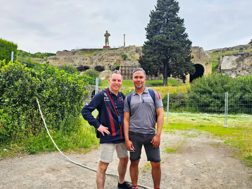 Cruising with Danny and Peter, Holland America Line, Nieuw Statendam, Naples, Pompeii, Amalfi, Italy | Stunning views of Sorrento's cliffside along the Bay of Naples, vibrant streets of Naples filled with colorful buildings, and the preserved ruins of Pompeii during our Naples shore excursion, showcasing the beauty and history of this Italian adventure.