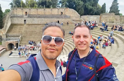 Cruising with Danny and Peter, Holland America Line, Nieuw Statendam, Naples, Pompeii, Amalfi, Italy | Stunning views of Sorrento's cliffside along the Bay of Naples, vibrant streets of Naples filled with colorful buildings, and the preserved ruins of Pompeii during our Naples shore excursion, showcasing the beauty and history of this Italian adventure.