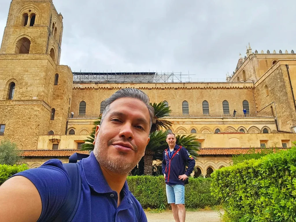 Cruising with Danny and Peter, Holland America Line, Nieuw Statendam, Palermo, Sicily, Italy | Stunning views of the Monreale Cathedral showcasing intricate mosaics and architectural heritage of Sicily, capturing the essence of our Sicily travel experience and vibrant scenes from the bustling streets of Palermo.