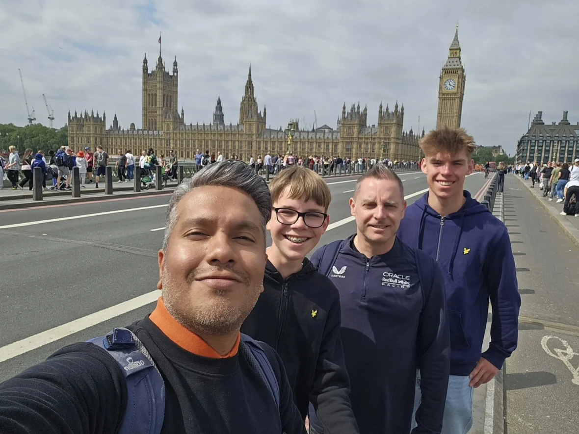 Cruising with Danny and Peter, Holland America Line, Nieuw Statendam, Dover, London, England, United Kingdom, Adventure | A vibrant collage of our Holland America Line Nieuw Statendam cruise adventure, featuring the majestic White Cliffs of Dover glowing under a sunset as the ship sails away, the iconic London Eye offering panoramic Thames views, Big Ben’s Gothic clock tower rising above the Palace of Westminster, Westminster Abbey’s intricate arches, Buckingham Palace’s gilded gates with Grenadier Guards, Tower Bridge’s Victorian towers spanning the river, St. Paul’s Cathedral’s grand dome, Leadenhall Market’s bustling Harry Potter-inspired alleys, the Nieuw Statendam docked at Dover’s historic port, and a classic black London cab navigating Trafalgar Square’s lively streets, all under a dynamic urban sky.
