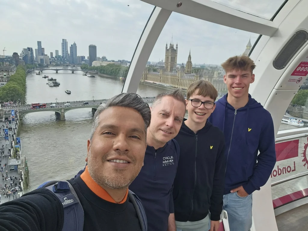 Cruising with Danny and Peter, Holland America Line, Nieuw Statendam, Dover, London, England, United Kingdom, Adventure | A vibrant collage of our Holland America Line Nieuw Statendam cruise adventure, featuring the majestic White Cliffs of Dover glowing under a sunset as the ship sails away, the iconic London Eye offering panoramic Thames views, Big Ben’s Gothic clock tower rising above the Palace of Westminster, Westminster Abbey’s intricate arches, Buckingham Palace’s gilded gates with Grenadier Guards, Tower Bridge’s Victorian towers spanning the river, St. Paul’s Cathedral’s grand dome, Leadenhall Market’s bustling Harry Potter-inspired alleys, the Nieuw Statendam docked at Dover’s historic port, and a classic black London cab navigating Trafalgar Square’s lively streets, all under a dynamic urban sky.