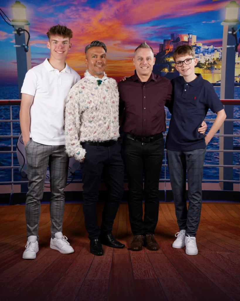 Cruising with Danny and Peter, Holland America Line, Nieuw Statendam, Rotterdam, The Netherlands, Canary Islands Adventure | A vibrant collage captures a family’s adventure on Holland America’s Nieuw Statendam during the Canary Island Enchantment cruise. The journey begins in Rotterdam, Netherlands, with the sleek ship docked against the city’s modern skyline, featuring the Erasmus Bridge. Onboard, the elegant atrium glows with Dutch-inspired decor, while the cozy Oceanview Family Cabin offers serene ocean views. The Lido Pool sparkles under the sun, and the Crow’s Nest provides panoramic vistas. In Agadir, Morocco, vibrant Souk El Had stalls overflow with colorful spices and crafts, and camel rides evoke Berber traditions. Lanzarote’s Cueva de los Verdes showcases dramatic lava tube formations, while Jameos del Agua features a surreal volcanic cave with a turquoise lake. Tenerife’s Anaga Rural Park displays misty laurel forests, and Playa de las Teresitas glows with golden sands. In Funchal, Madeira, a trike tour winds through banana fields, with Cabo Girão’s glass skywalk offering stunning cliff views. Porto’s rainy Ribeira District shines with colorful buildings and azulejo tiles at São Bento Station. In London, a black cab tour passes the iconic Tower Bridge and Buckingham Palace. The cruise ends with a serene sail-away past Dover’s White Cliffs, followed by a heartfelt family reunion in Rotterdam’s Zalmhaventoren apartment, with the city’s skyline in the background.