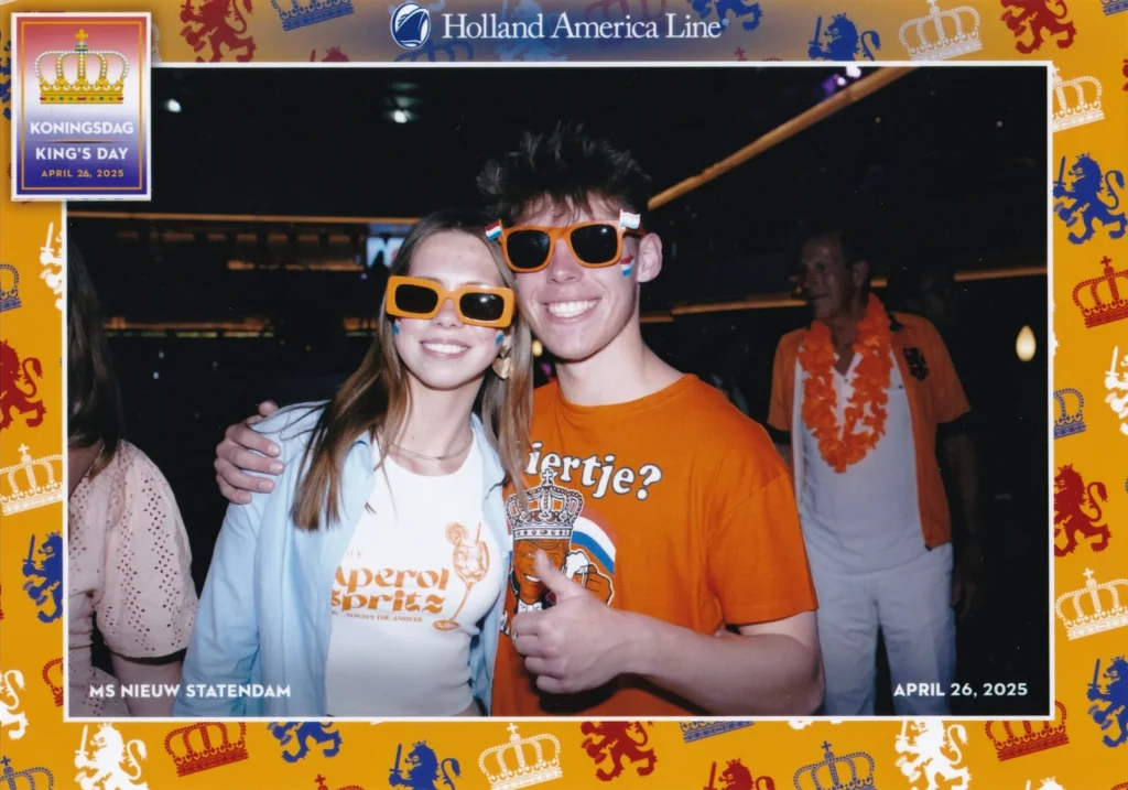 Cruising with Danny and Peter, Holland America Line, Nieuw Statendam, Rotterdam, The Netherlands, Canary Islands Adventure | A vibrant collage captures a family’s adventure on Holland America’s Nieuw Statendam during the Canary Island Enchantment cruise. The journey begins in Rotterdam, Netherlands, with the sleek ship docked against the city’s modern skyline, featuring the Erasmus Bridge. Onboard, the elegant atrium glows with Dutch-inspired decor, while the cozy Oceanview Family Cabin offers serene ocean views. The Lido Pool sparkles under the sun, and the Crow’s Nest provides panoramic vistas. In Agadir, Morocco, vibrant Souk El Had stalls overflow with colorful spices and crafts, and camel rides evoke Berber traditions. Lanzarote’s Cueva de los Verdes showcases dramatic lava tube formations, while Jameos del Agua features a surreal volcanic cave with a turquoise lake. Tenerife’s Anaga Rural Park displays misty laurel forests, and Playa de las Teresitas glows with golden sands. In Funchal, Madeira, a trike tour winds through banana fields, with Cabo Girão’s glass skywalk offering stunning cliff views. Porto’s rainy Ribeira District shines with colorful buildings and azulejo tiles at São Bento Station. In London, a black cab tour passes the iconic Tower Bridge and Buckingham Palace. The cruise ends with a serene sail-away past Dover’s White Cliffs, followed by a heartfelt family reunion in Rotterdam’s Zalmhaventoren apartment, with the city’s skyline in the background.