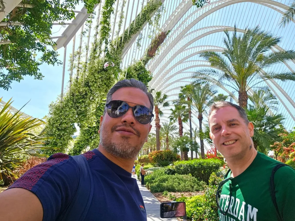 Valencia Cruise Adventure: E-Step Exploration, Beach Bliss, and Canaletto Cuisine 16 Cruising with Danny and Peter, Holland America Line, Nieuw Statendam, Valencia, Spain | Exploring Valencia on an e-step during a Mediterranean cruise adventure, passing iconic landmarks like the City of Arts and Sciences and the historic Barrio del Carmen.