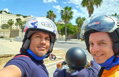 Cruising with Danny and Peter, Holland America Line, Nieuw Statendam, Cartagena, Spain | Experience unforgettable Cartagena Spain cruise adventures with Holland America, featuring an exciting trike tour through historic streets, a leisurely bike ride along the scenic Mediterranean waterfront, and luxurious dining at Sel de Mer Restaurant, showcasing exquisite seafood dishes and an elegant evening gala dinner.