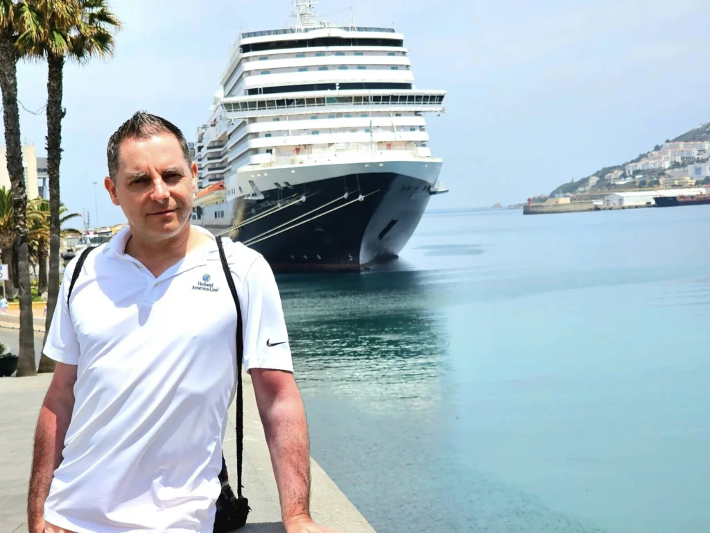 Cruising with Danny and Peter, Holland America Line, Nieuw Statendam, Ceuta, Spanish Morocco, Spain | Travelers on a Ceuta Heritage Tour with Holland America Line explore the historic Royal Walls and enjoy breathtaking panoramic views, while savoring North African dishes at Cafeteria Rotterdam during their Mediterranean culinary journey.