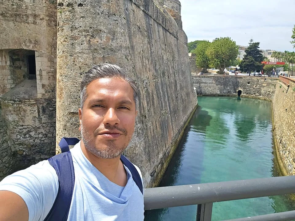 Cruising with Danny and Peter, Holland America Line, Nieuw Statendam, Ceuta, Spanish Morocco, Spain | Travelers on a Ceuta Heritage Tour with Holland America Line explore the historic Royal Walls and enjoy breathtaking panoramic views, while savoring North African dishes at Cafeteria Rotterdam during their Mediterranean culinary journey.