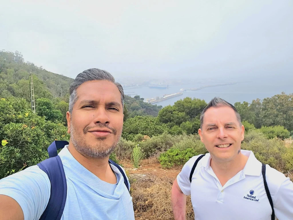 Cruising with Danny and Peter, Holland America Line, Nieuw Statendam, Ceuta, Spanish Morocco, Spain | Travelers on a Ceuta Heritage Tour with Holland America Line explore the historic Royal Walls and enjoy breathtaking panoramic views, while savoring North African dishes at Cafeteria Rotterdam during their Mediterranean culinary journey.