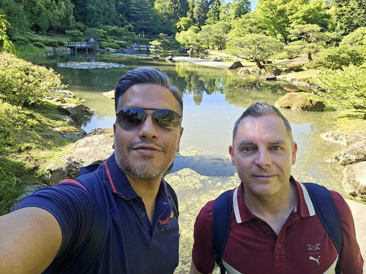 Cruising with Danny and Peter, Holland America Line, Westerdam, Seattle, Washington, United States, Day Trip Arctic Cruise | A vibrant collage capturing a day in Seattle, showcasing Lake Union’s serene waters reflecting the misty skyline with houseboats and kayakers, the towering Space Needle offering panoramic views of Puget Sound and Mount Rainier, and Chihuly Garden and Glass’s colorful glass sculptures blending with lush greenery. Pike Place Market buzzes with vendors tossing salmon and stalls brimming with flowers and artisanal goods under the iconic red sign. A cozy table at Villa Escondida displays tacos al pastor and enchiladas in a warm, mural-lined setting. The Seattle Great Wheel rises above Elliott Bay’s sparkling waterfront, while the Washington Park Arboretum’s tranquil paths feature blooming rhododendrons and a heron by a pond. The Japanese Garden’s koi pond, curved bridge, and stone lanterns create a Zen oasis, all set against Seattle’s dynamic blend of urban and natural beauty.