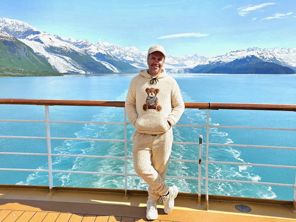 Cruising with Danny and Peter, Holland America Line, Westerdam, College Fjord, Harvard Glacier, Alaska, United States | Westerdam cruise ship sailing through College Fjord, Alaska, with the majestic Harvard Glacier in the background, showcasing stunning icy landscapes and unspoiled wilderness.