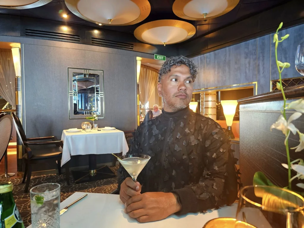 Cruising with Danny and Peter, Holland America Line, Westerdam, Bering Sea, Alaska, United States | Exquisite Morimoto dining experience at Pinnacle Grill on Westerdam during Alaska cruise, showcasing gourmet Japanese cuisine and elegant restaurant ambiance.