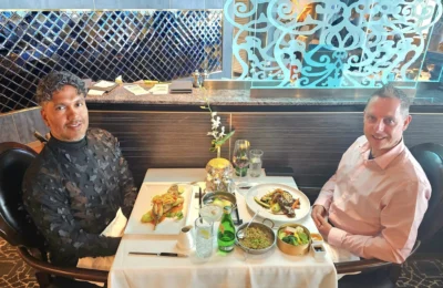 Cruising with Danny and Peter, Holland America Line, Westerdam, Bering Sea, Alaska, United States | Exquisite Morimoto dining experience at Pinnacle Grill on Westerdam during Alaska cruise, showcasing gourmet Japanese cuisine and elegant restaurant ambiance.
