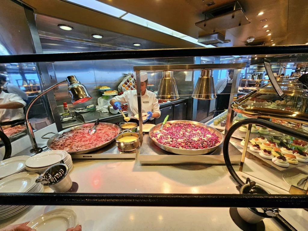 Cruising with Danny and Peter, Holland America Line, Westerdam, Bering Sea, Alaska, United States | Exquisite Morimoto dining experience at Pinnacle Grill on Westerdam during Alaska cruise, showcasing gourmet Japanese cuisine and elegant restaurant ambiance.