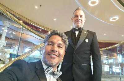 Cruising with Danny and Peter, Holland America Line, Westerdam, Unimak Passage, Alaska, United States | Elegant setting of the Canaletto restaurant on the Holland America Line Westerdam, featuring exquisite dishes such as crab and lobster salad, hand-made pumpkin pasta, seared scallops and shrimp, slow-roasted beef tenderloin, and warm chocolate torta, each paired with exceptional wines like Villa Sandi iL Presco Prosecco, Feudi di San Gregorio Greco di Tufo, Pio Cesare Piodilei Chardonnay, and Pio Cesare Barolo, showcasing the ultimate fine dining experience on the luxury cruise.