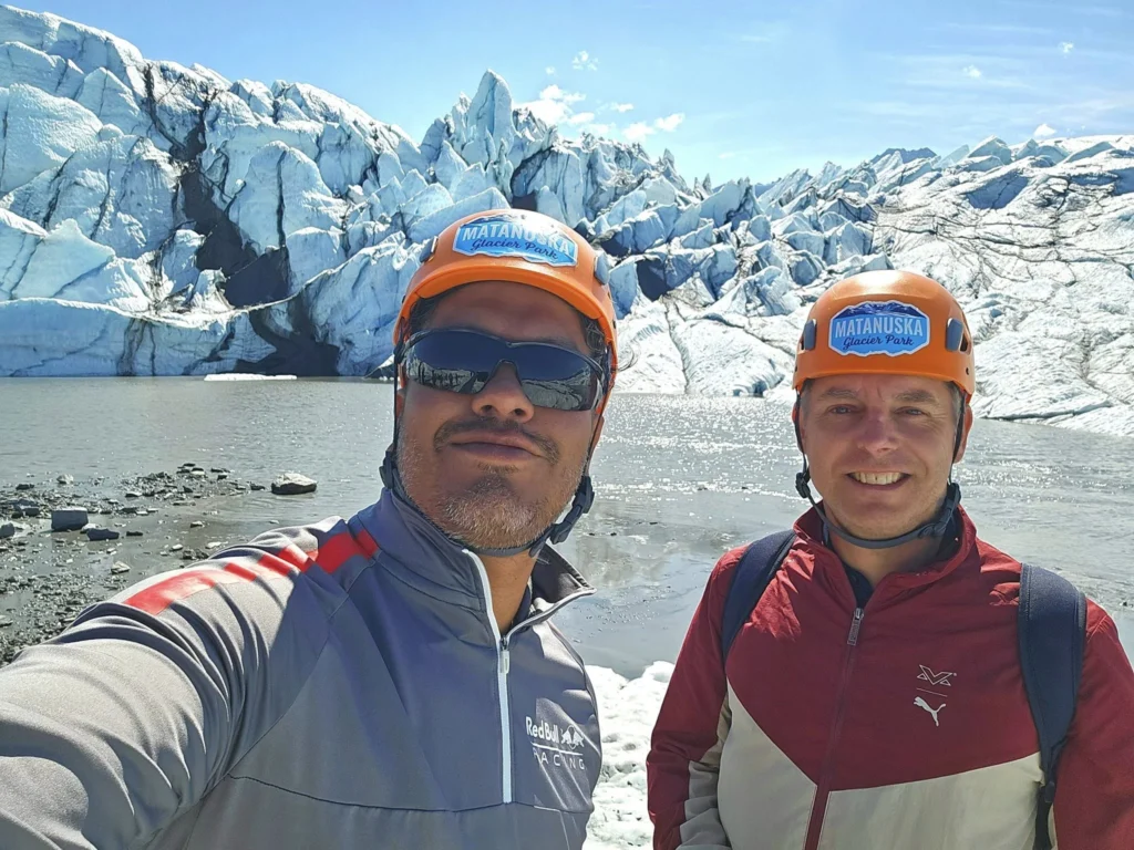 Cruising with Danny and Peter, Holland America Line, Westerdam, Anchorage, Alaska, United States | Experience the Matanuska Glacier Tour with stunning views of the glacier’s vast ice formations, an all-terrain vehicle ride, thrilling glacier hikes, and the unique refreshment of drinking crystal-clear glacial water, all complemented by stops at charming local eateries offering authentic Alaskan cuisine.