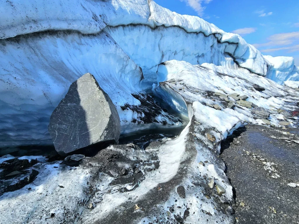 Cruising with Danny and Peter, Holland America Line, Westerdam, Anchorage, Alaska, United States | Experience the Matanuska Glacier Tour with stunning views of the glacier’s vast ice formations, an all-terrain vehicle ride, thrilling glacier hikes, and the unique refreshment of drinking crystal-clear glacial water, all complemented by stops at charming local eateries offering authentic Alaskan cuisine.