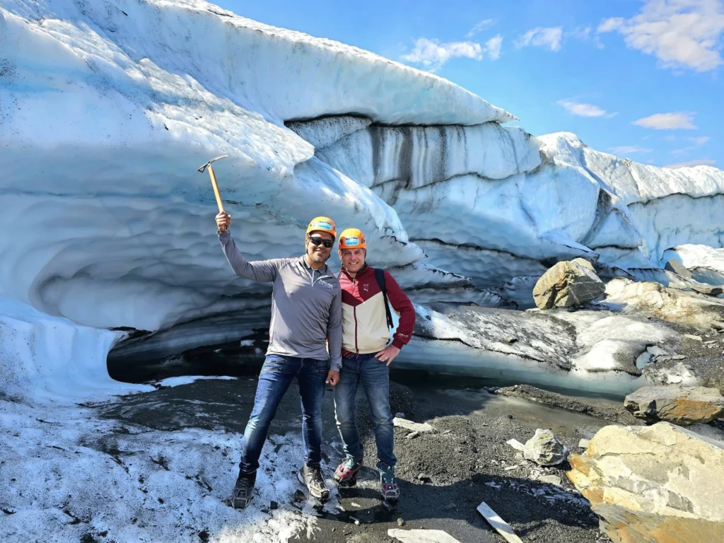Cruising with Danny and Peter, Holland America Line, Westerdam, Anchorage, Alaska, United States | Experience the Matanuska Glacier Tour with stunning views of the glacier’s vast ice formations, an all-terrain vehicle ride, thrilling glacier hikes, and the unique refreshment of drinking crystal-clear glacial water, all complemented by stops at charming local eateries offering authentic Alaskan cuisine.