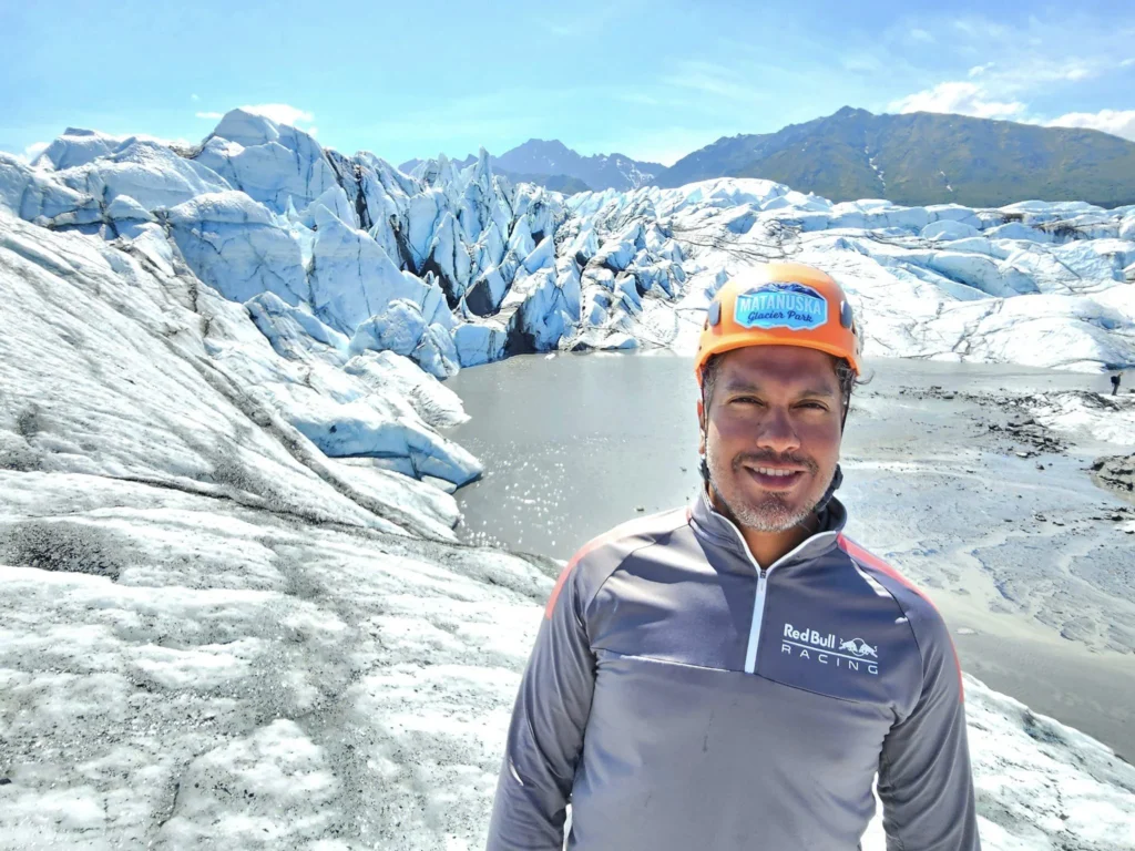 Cruising with Danny and Peter, Holland America Line, Westerdam, Anchorage, Alaska, United States | Experience the Matanuska Glacier Tour with stunning views of the glacier’s vast ice formations, an all-terrain vehicle ride, thrilling glacier hikes, and the unique refreshment of drinking crystal-clear glacial water, all complemented by stops at charming local eateries offering authentic Alaskan cuisine.