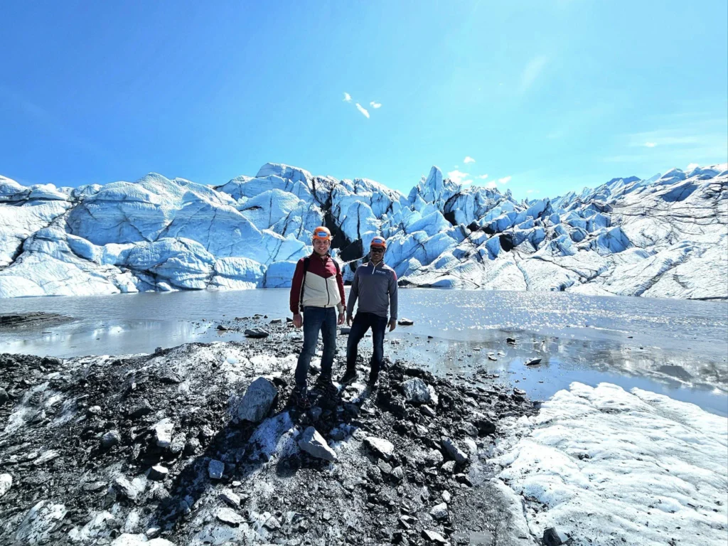Cruising with Danny and Peter, Holland America Line, Westerdam, Anchorage, Alaska, United States | Experience the Matanuska Glacier Tour with stunning views of the glacier’s vast ice formations, an all-terrain vehicle ride, thrilling glacier hikes, and the unique refreshment of drinking crystal-clear glacial water, all complemented by stops at charming local eateries offering authentic Alaskan cuisine.