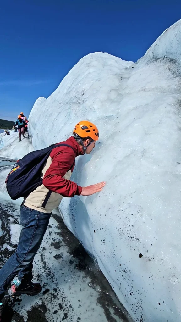 Cruising with Danny and Peter, Holland America Line, Westerdam, Anchorage, Alaska, United States | Experience the Matanuska Glacier Tour with stunning views of the glacier’s vast ice formations, an all-terrain vehicle ride, thrilling glacier hikes, and the unique refreshment of drinking crystal-clear glacial water, all complemented by stops at charming local eateries offering authentic Alaskan cuisine.