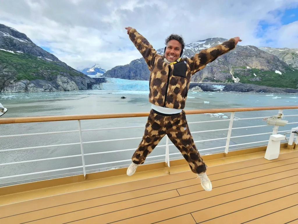 Cruising with Danny and Peter, Holland America Line, Westerdam, Glacier Bay, Alaska, United States | Westerdam cruise ship sailing through Glacier Bay on the Alaska Arctic Circle Solstice Cruise, showcasing stunning glaciers, snow-capped mountains, and diverse wildlife.