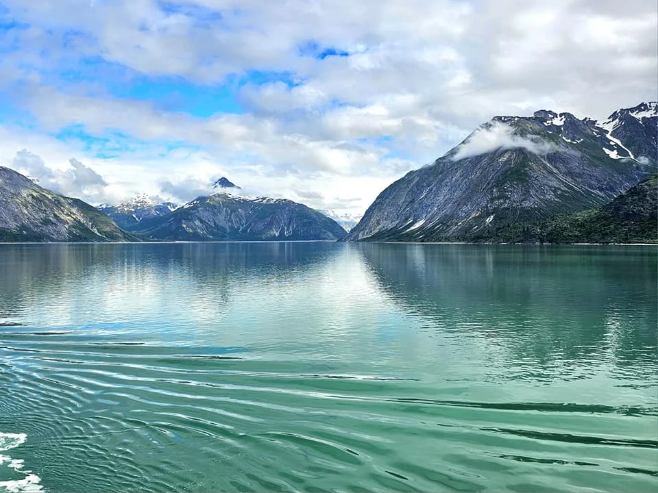 Cruising with Danny and Peter, Holland America Line, Westerdam, Glacier Bay, Alaska, United States | Westerdam cruise ship sailing through Glacier Bay on the Alaska Arctic Circle Solstice Cruise, showcasing stunning glaciers, snow-capped mountains, and diverse wildlife.