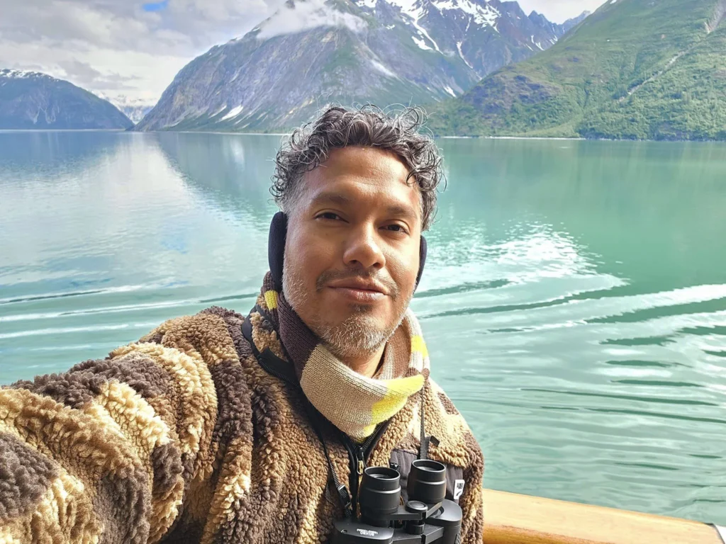 Cruising with Danny and Peter, Holland America Line, Westerdam, Glacier Bay, Alaska, United States | Westerdam cruise ship sailing through Glacier Bay on the Alaska Arctic Circle Solstice Cruise, showcasing stunning glaciers, snow-capped mountains, and diverse wildlife.