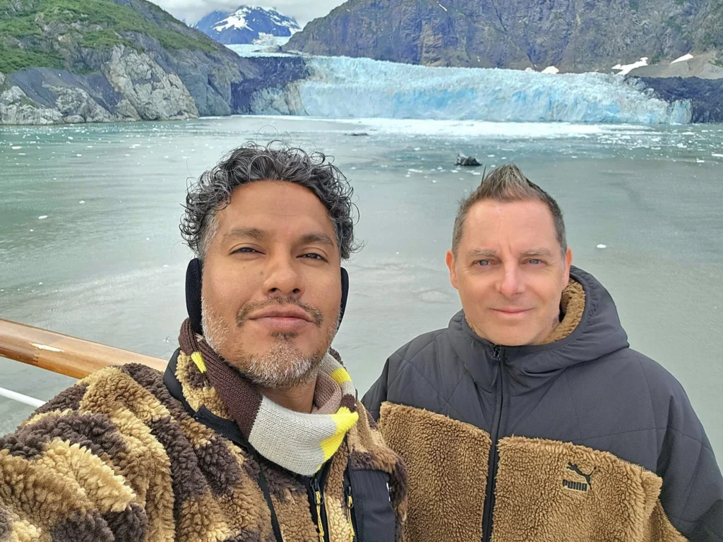 Cruising with Danny and Peter, Holland America Line, Westerdam, Glacier Bay, Alaska, United States | Westerdam cruise ship sailing through Glacier Bay on the Alaska Arctic Circle Solstice Cruise, showcasing stunning glaciers, snow-capped mountains, and diverse wildlife.