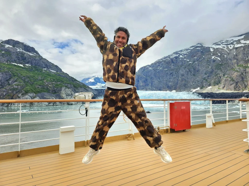 Cruising with Danny and Peter, Holland America Line, Westerdam, Glacier Bay, Alaska, United States | Westerdam cruise ship sailing through Glacier Bay on the Alaska Arctic Circle Solstice Cruise, showcasing stunning glaciers, snow-capped mountains, and diverse wildlife.