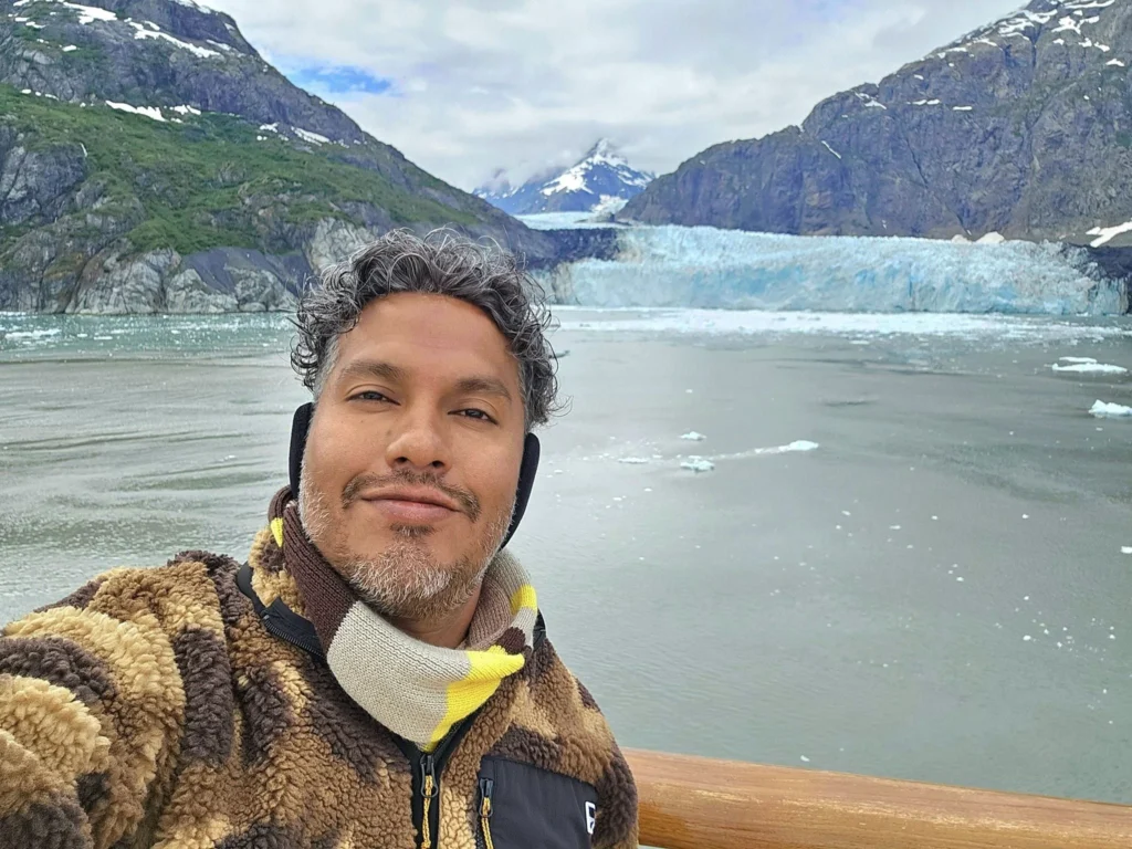 Cruising with Danny and Peter, Holland America Line, Westerdam, Glacier Bay, Alaska, United States | Westerdam cruise ship sailing through Glacier Bay on the Alaska Arctic Circle Solstice Cruise, showcasing stunning glaciers, snow-capped mountains, and diverse wildlife.