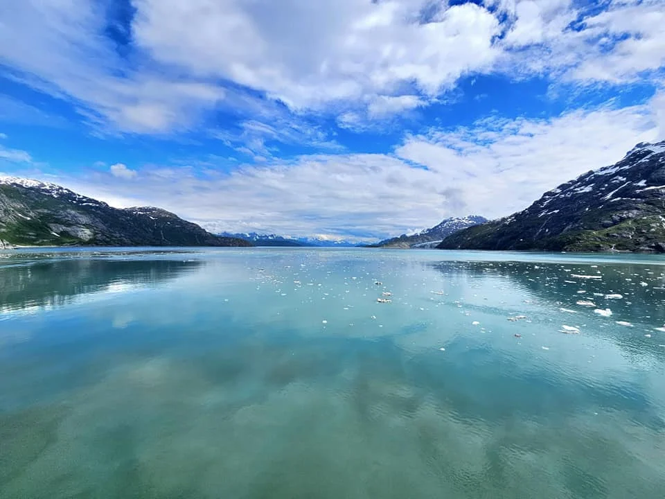 Cruising with Danny and Peter, Holland America Line, Westerdam, Glacier Bay, Alaska, United States | Westerdam cruise ship sailing through Glacier Bay on the Alaska Arctic Circle Solstice Cruise, showcasing stunning glaciers, snow-capped mountains, and diverse wildlife.