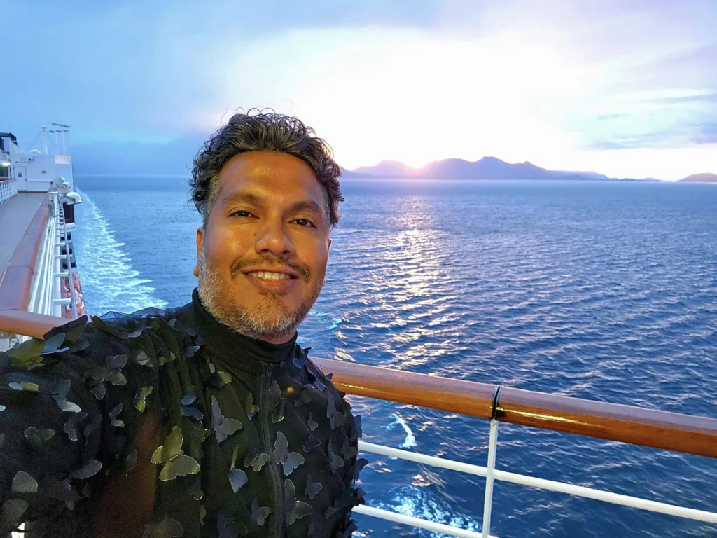 Cruising with Danny and Peter, Holland America Line, Westerdam, Glacier Bay, Alaska, United States | Westerdam cruise ship sailing through Glacier Bay on the Alaska Arctic Circle Solstice Cruise, showcasing stunning glaciers, snow-capped mountains, and diverse wildlife.