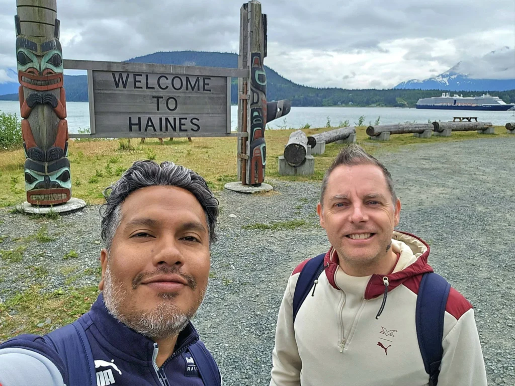 Cruising with Danny and Peter, Holland America Line, Westerdam, Haines (Skagway), Alaska, United States | Westerdam ship navigating Alaskan fjords, with views of Davidson Glacier and wildlife sightings during the Arctic Circle cruise. Includes images of exploring Haines Sheldon Museum, canoeing towards the glacier, and the forest walk to Glacier Point.