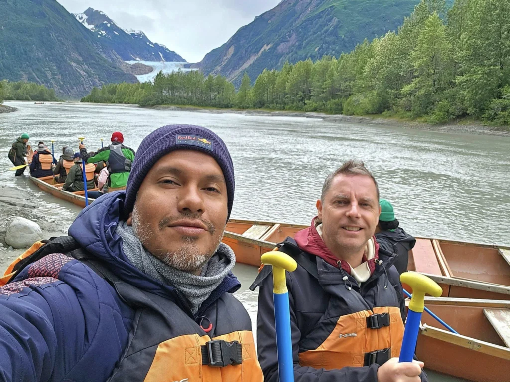Cruising with Danny and Peter, Holland America Line, Westerdam, Haines (Skagway), Alaska, United States | Westerdam ship navigating Alaskan fjords, with views of Davidson Glacier and wildlife sightings during the Arctic Circle cruise. Includes images of exploring Haines Sheldon Museum, canoeing towards the glacier, and the forest walk to Glacier Point.