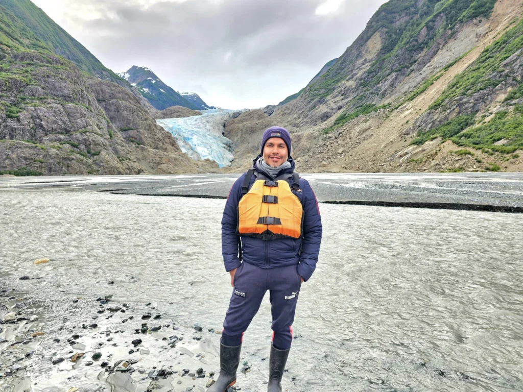 Cruising with Danny and Peter, Holland America Line, Westerdam, Haines (Skagway), Alaska, United States | Westerdam ship navigating Alaskan fjords, with views of Davidson Glacier and wildlife sightings during the Arctic Circle cruise. Includes images of exploring Haines Sheldon Museum, canoeing towards the glacier, and the forest walk to Glacier Point.