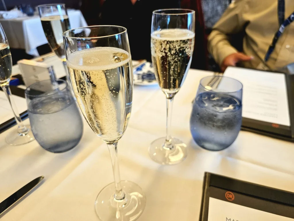 Cruising with Danny and Peter, Holland America Line, Westerdam, Sea Day, Tracy Arm, Alaska, United States | Elegant dining setup at the Mariners Lunch aboard the Holland America Westerdam Alaska cruise, showcasing luxury cruise dining and stunning sea views.