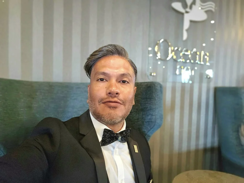 Cruising with Danny and Peter, Holland America Line, Westerdam, Sea Day, Tracy Arm, Alaska, United States | Elegant dining setup at the Mariners Lunch aboard the Holland America Westerdam Alaska cruise, showcasing luxury cruise dining and stunning sea views.