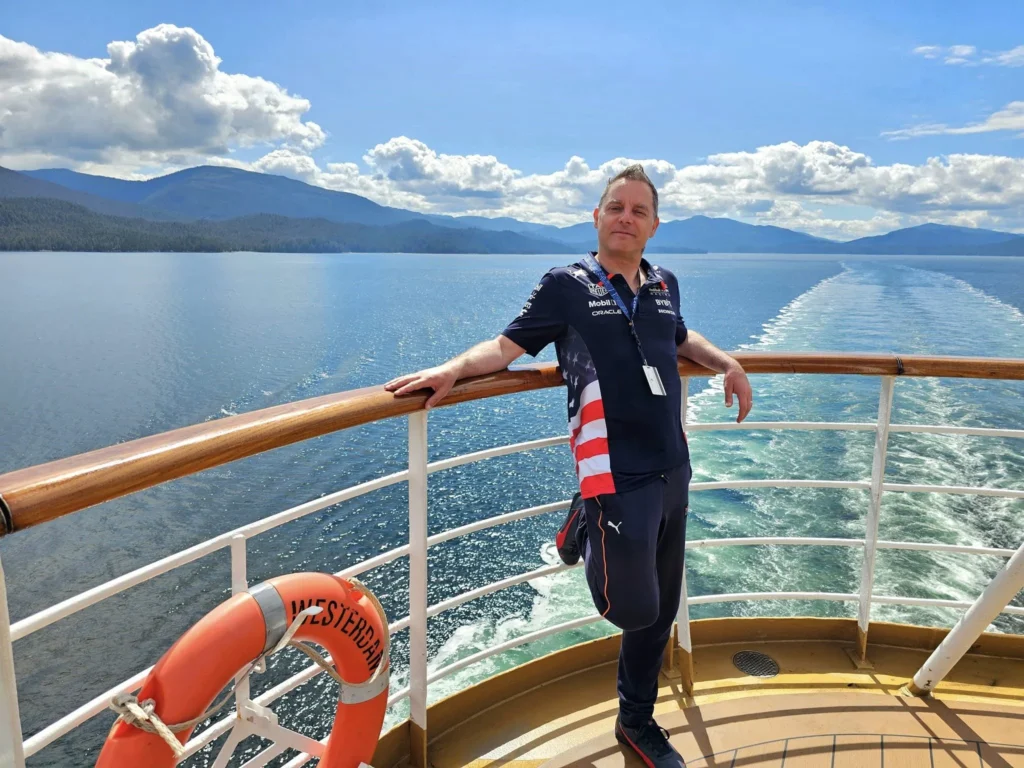 Cruising with Danny and Peter, Holland America Line, Westerdam, Misty Fjords, Alaska, United States | Passengers aboard the Holland America Line's Westerdam transition to the smaller Wilderness Explorer vessel for the Misty Fjords & Wilderness Explorer tour, offering breathtaking views of Misty Fjords National Monument, stunning waterfalls, and diverse wildlife including seals and eagles, all part of the unforgettable Alaska Arctic Circle cruise experience.