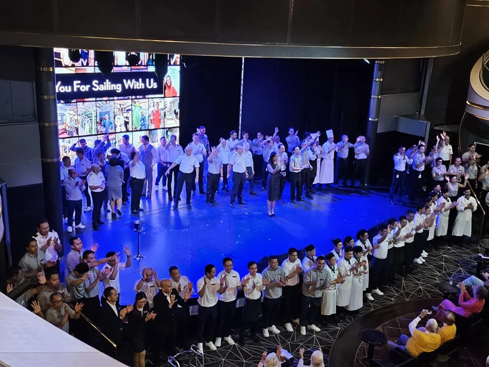 Cruising with Danny and Peter, Holland America Line, Westerdam, Seattle, Washington, United States | Stunning sunset over the ocean during a magical evening cruise from Prince Rupert on the Westerdam, with vibrant orange and pink skies reflecting on calm waters.
