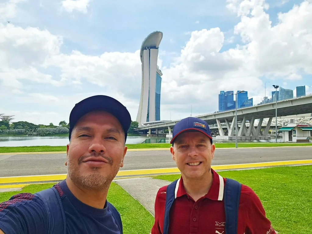 Cruising with Danny and Peter, Holland America Line, Westerdam, Singapore | View of Singapore's skyline from the Singapore Flyer during a spectacular adventure, showcasing iconic landmarks and vibrant cityscapes.