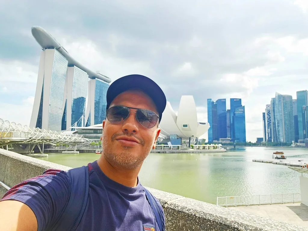 Cruising with Danny and Peter, Holland America Line, Westerdam, Singapore | View of Singapore's skyline from the Singapore Flyer during a spectacular adventure, showcasing iconic landmarks and vibrant cityscapes.