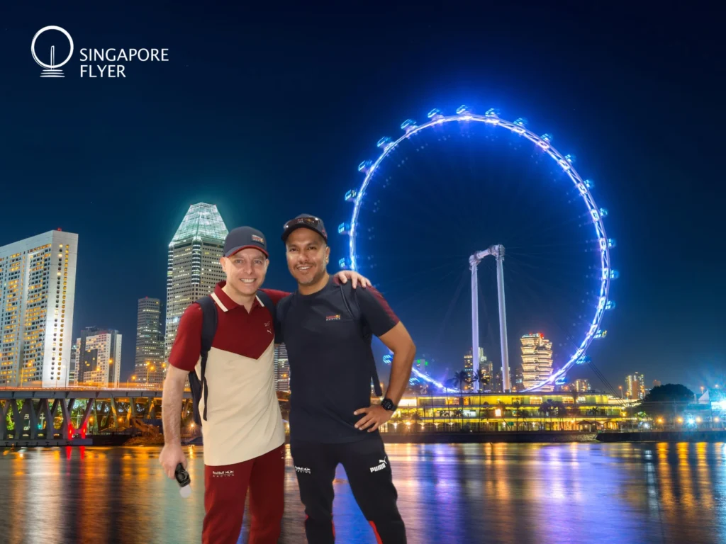 Cruising with Danny and Peter, Holland America Line, Westerdam, Singapore | View of Singapore's skyline from the Singapore Flyer during a spectacular adventure, showcasing iconic landmarks and vibrant cityscapes.