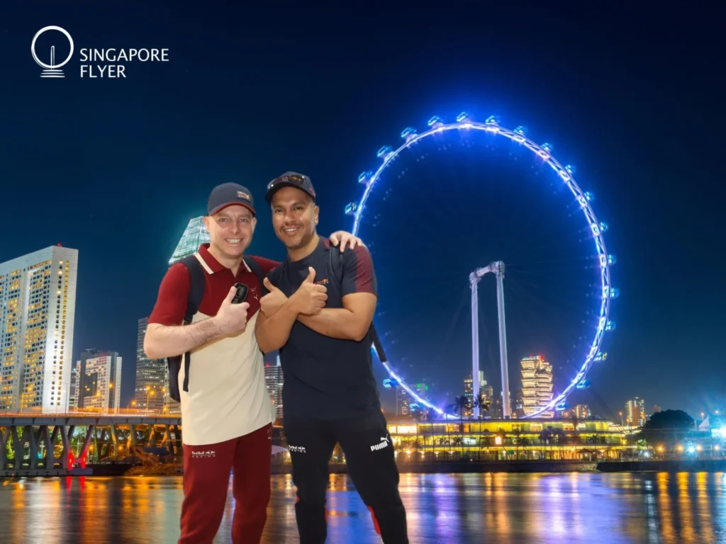 Cruising with Danny and Peter, Holland America Line, Westerdam, Singapore | View of Singapore's skyline from the Singapore Flyer during a spectacular adventure, showcasing iconic landmarks and vibrant cityscapes.