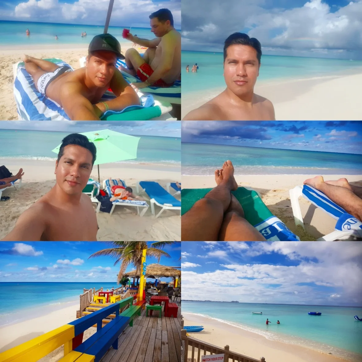 Cruising with Danny and Peter, Holland America Line, Nieuw Amsterdam, Grand Turk, Turks And Caicos | A stunning view of Bajari Beach in Grand Turk, showcasing the pristine shoreline and turquoise waters. Sunbathers relax under palm trees, while families enjoy beach picnics and vibrant snorkeling activities in the crystal-clear sea, capturing the essence of a perfect Caribbean getaway.