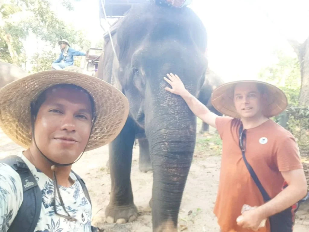 Cruising with Danny and Peter, Holland America Line, Westerdam, Laem Chabang, Bangkok, Thailand | Visitors enjoying wildlife encounters and interactive experiences at Elephant Village Pattaya, surrounded by majestic elephants, tropical birds, and vibrant Thai cultural shows, capturing the essence of nature and entertainment in Pattaya.