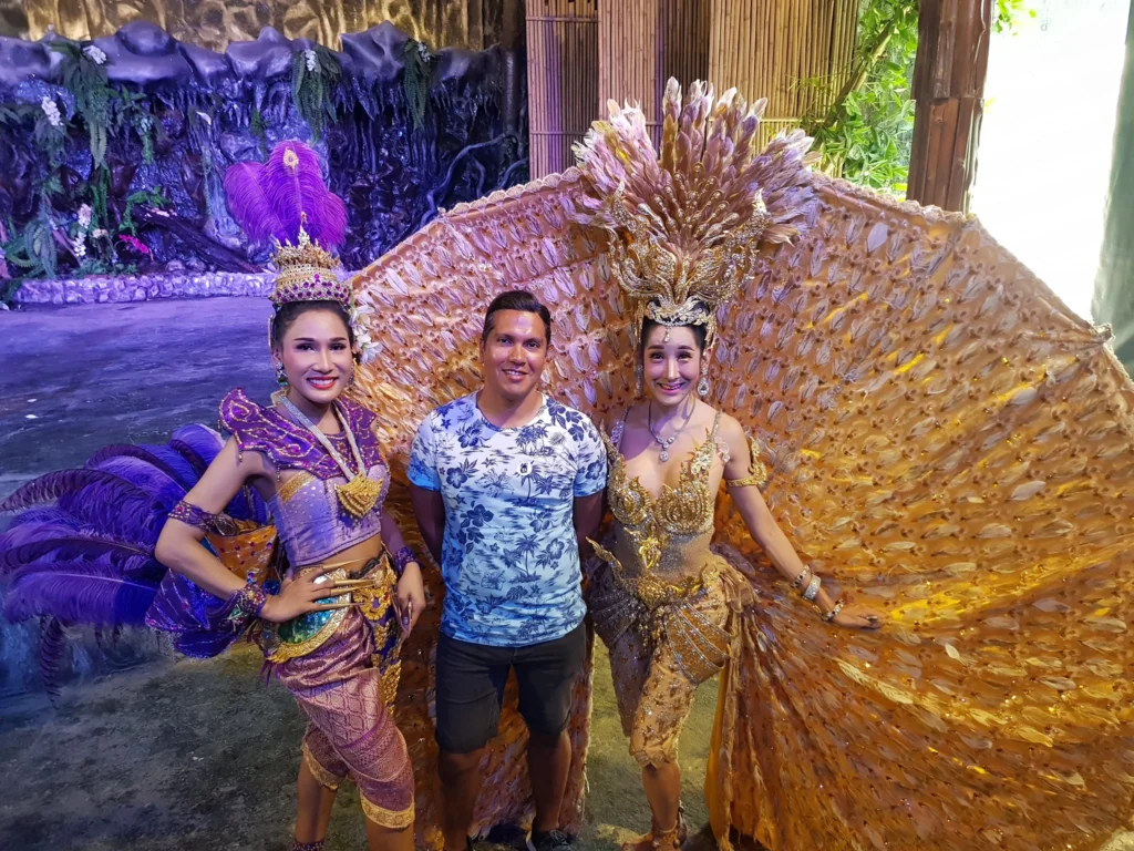 Cruising with Danny and Peter, Holland America Line, Westerdam, Laem Chabang, Bangkok, Thailand | Visitors enjoying wildlife encounters and interactive experiences at Elephant Village Pattaya, surrounded by majestic elephants, tropical birds, and vibrant Thai cultural shows, capturing the essence of nature and entertainment in Pattaya.