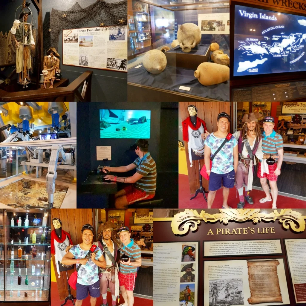 Cruising with Danny and Peter, Holland America Line, Nieuw Amsterdam, Saint Thomas, United States Virgin Islands | An adventurous scene capturing the essence of a St. Thomas adventure with vibrant images of kayaking along the pristine coastline, snorkeling amidst colorful coral reefs, and hiking on lush island trails. The images showcase the breathtaking natural beauty of the US Virgin Islands, highlighting the outdoor activities and eco-tourism experiences available in St. Thomas.