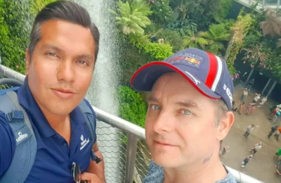 Cruising with Dannay and Peter, Holland America Line, Westerdam, Singapore | Image of Gardens by the Bay's Supertree Grove, Flower Dome Singapore, Cloud Forest Dome, and Changi Airport Jewel with Rain Vortex showcasing Singapore Gardens highlights.