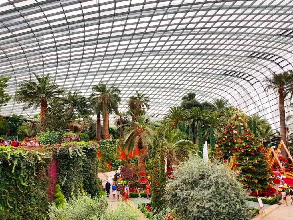 Cruising with Dannay and Peter, Holland America Line, Westerdam, Singapore | Image of Gardens by the Bay's Supertree Grove, Flower Dome Singapore, Cloud Forest Dome, and Changi Airport Jewel with Rain Vortex showcasing Singapore Gardens highlights.